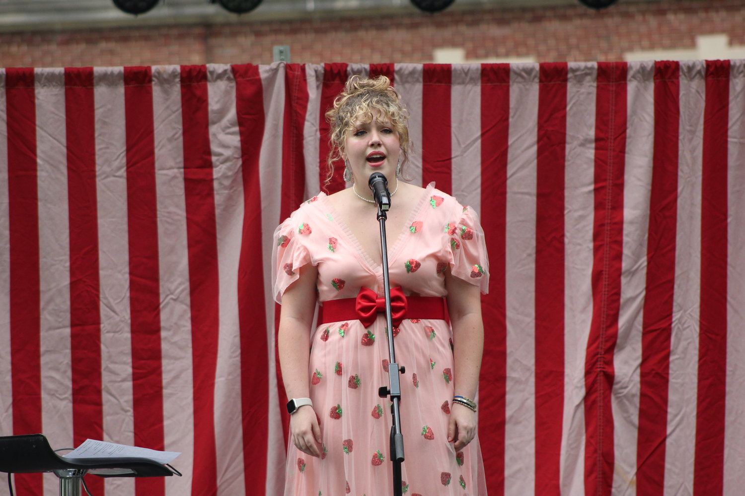 Tori Abston of Crawfordsville performs Friday on the festival stage.